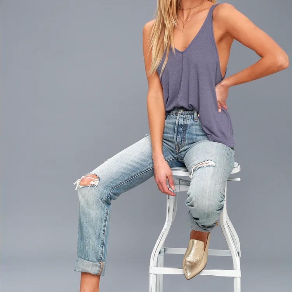 Lulus ribbed periwinkle tank